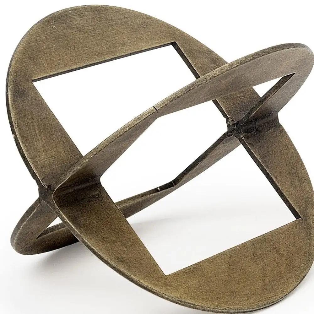 6" Gold Metal Geometric Orb Tabletop Sculpture - Homeroots - Flyclothing LLC