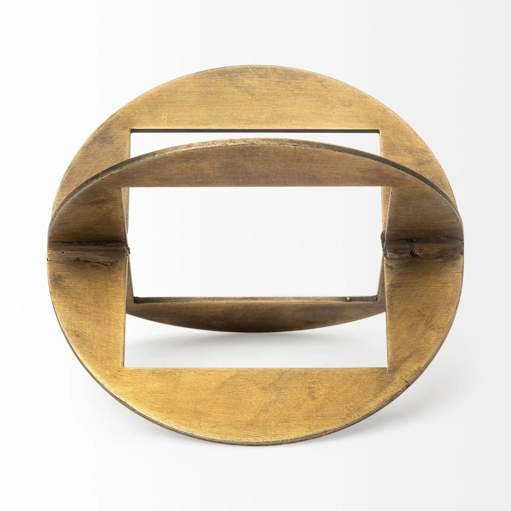 6" Gold Metal Geometric Orb Tabletop Sculpture - Homeroots - Flyclothing LLC