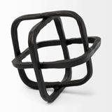 Black Metal Cube Shaped Link Sculpture - Homeroots - Flyclothing LLC