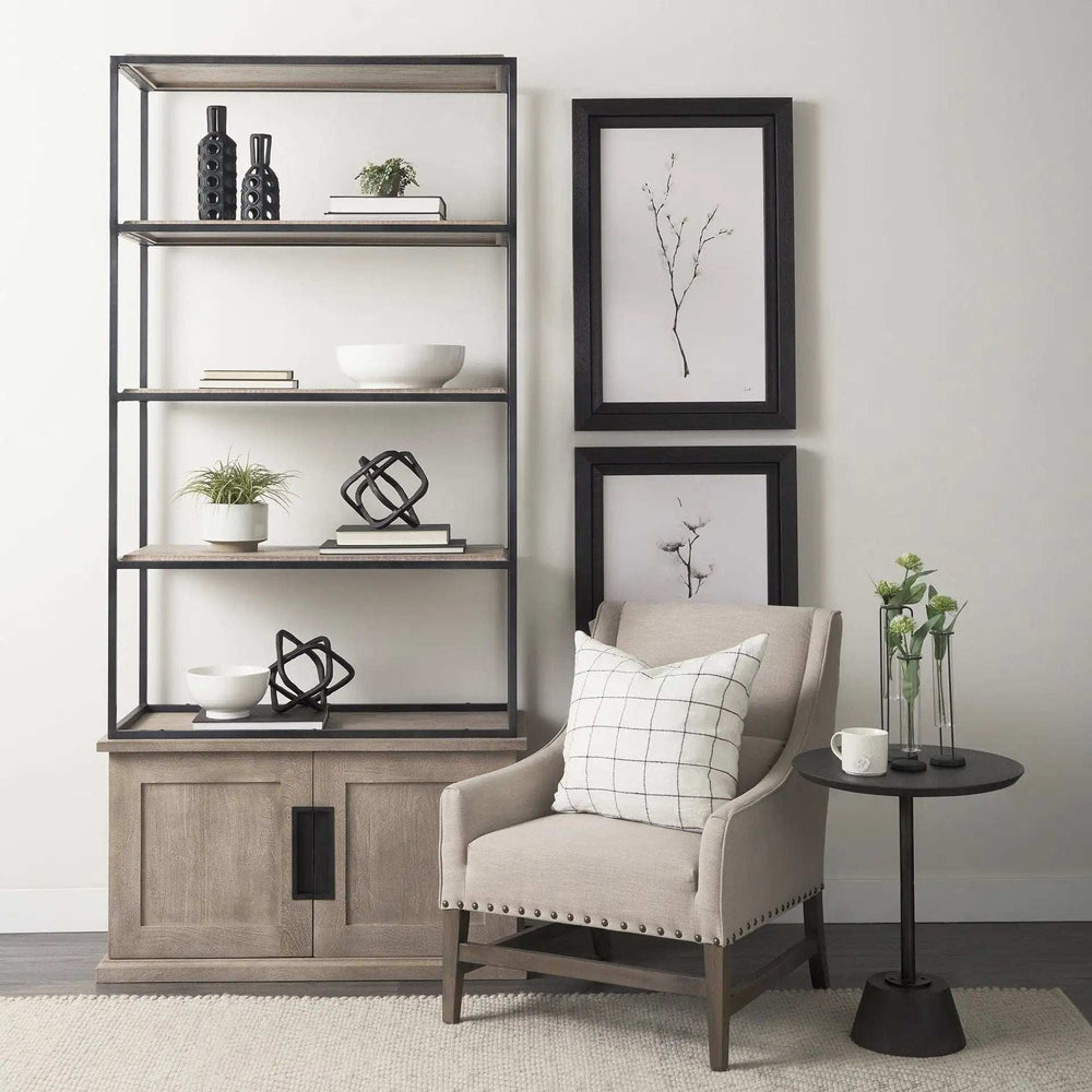 Black Metal Cube Shaped Link Sculpture - Homeroots - Flyclothing LLC