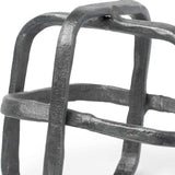 Silver Metal Cubed Shaped Link Sculpture - Homeroots - Flyclothing LLC