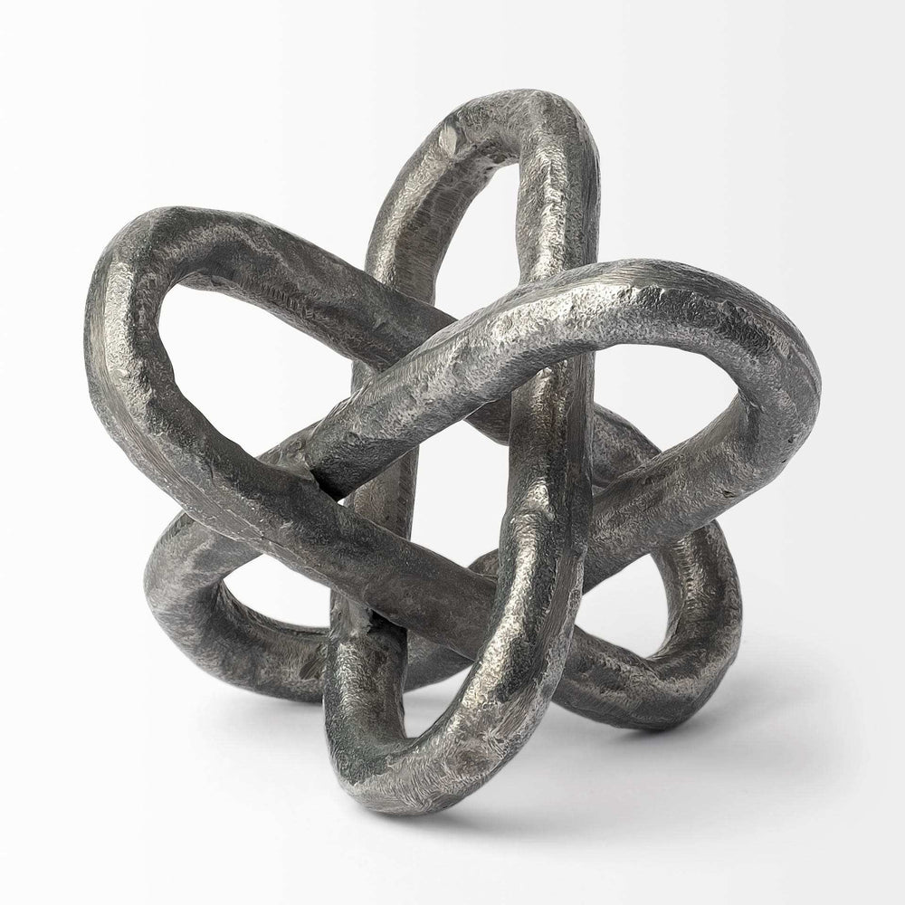 Petite Silver Metal Chain Link Sculpture - Homeroots - Flyclothing LLC