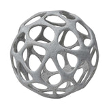 Light Gray Metal Hollow Orb Sculpture - Homeroots - Flyclothing LLC