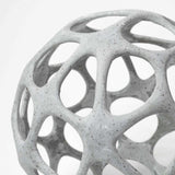 Light Gray Metal Hollow Orb Sculpture - Homeroots - Flyclothing LLC