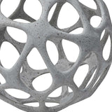 Light Gray Metal Hollow Orb Sculpture - Homeroots - Flyclothing LLC