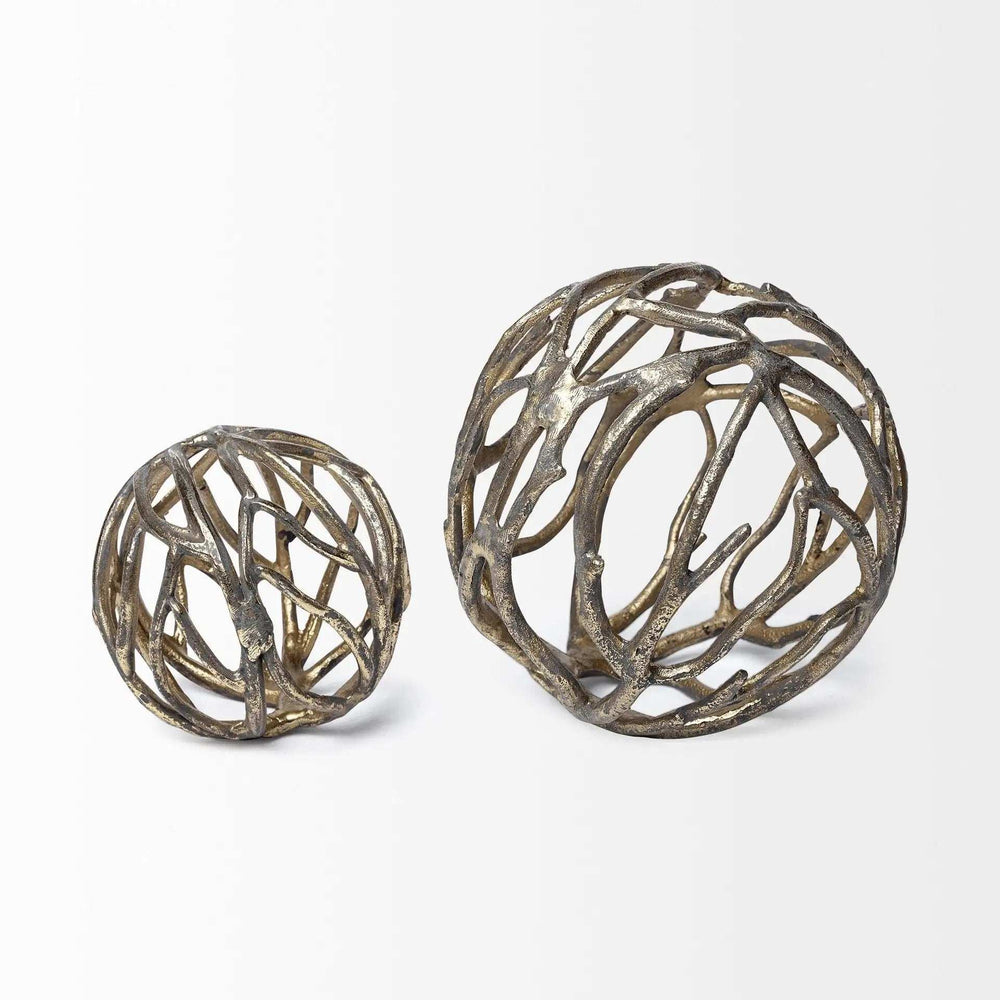 Gold Metal Tree Branch Sculpture - Homeroots - Flyclothing LLC