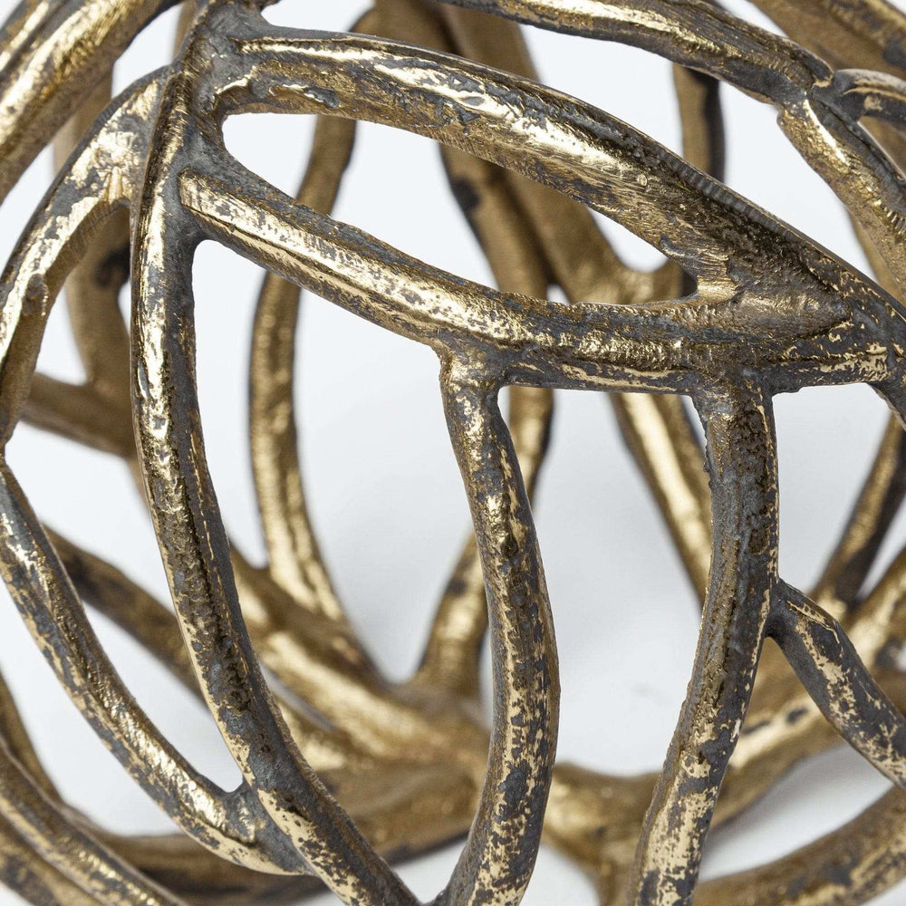 Gold Metal Tree Branch Sculpture - Homeroots - Flyclothing LLC
