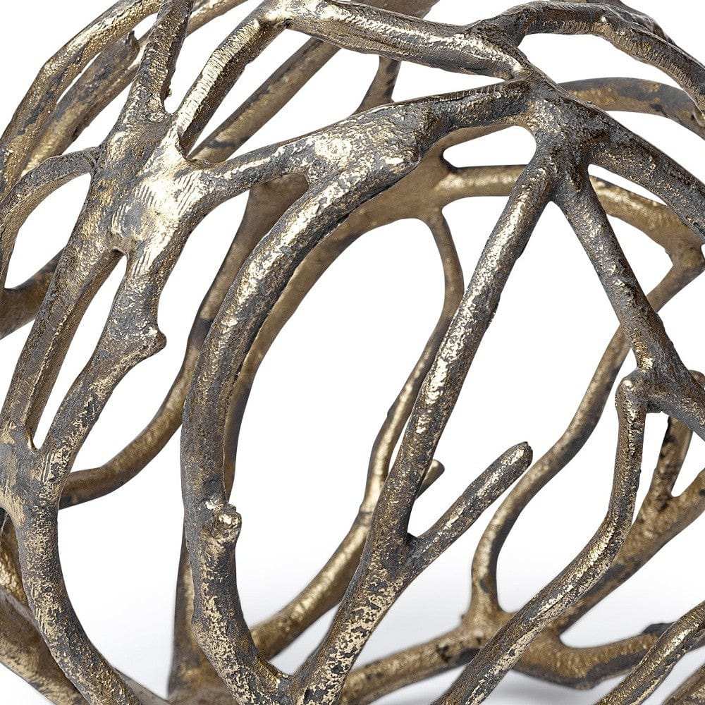 Gold Metal Tree Branch Sculpture - Homeroots - Flyclothing LLC