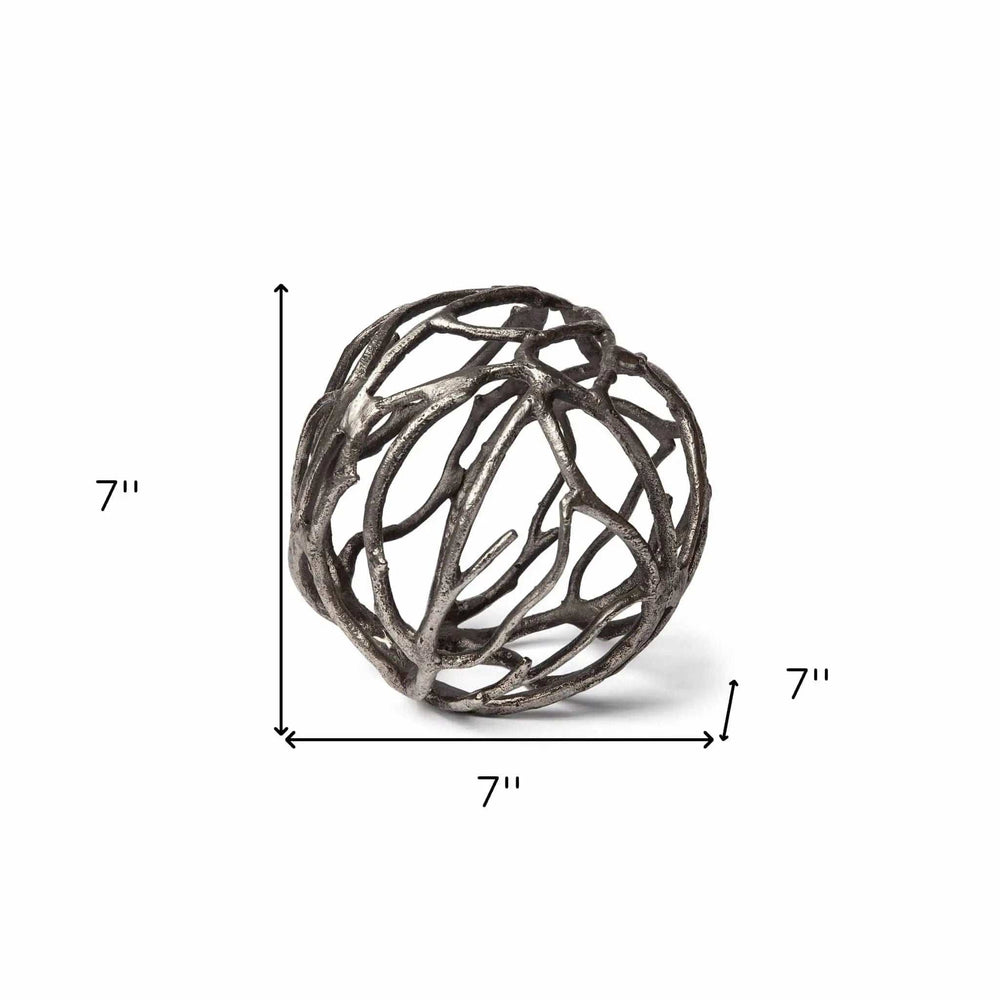 Silver Metal Tree Branch Sculpture - Homeroots - Flyclothing LLC