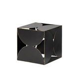 6" Contemporary Black Metal Geo Cube Sculpture - Homeroots
