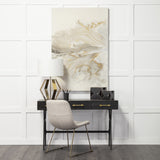 6" Contemporary Black Metal Geo Cube Sculpture - Homeroots