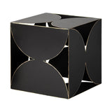 8" Contemporary Black Metal Geo Cube Sculpture - Homeroots