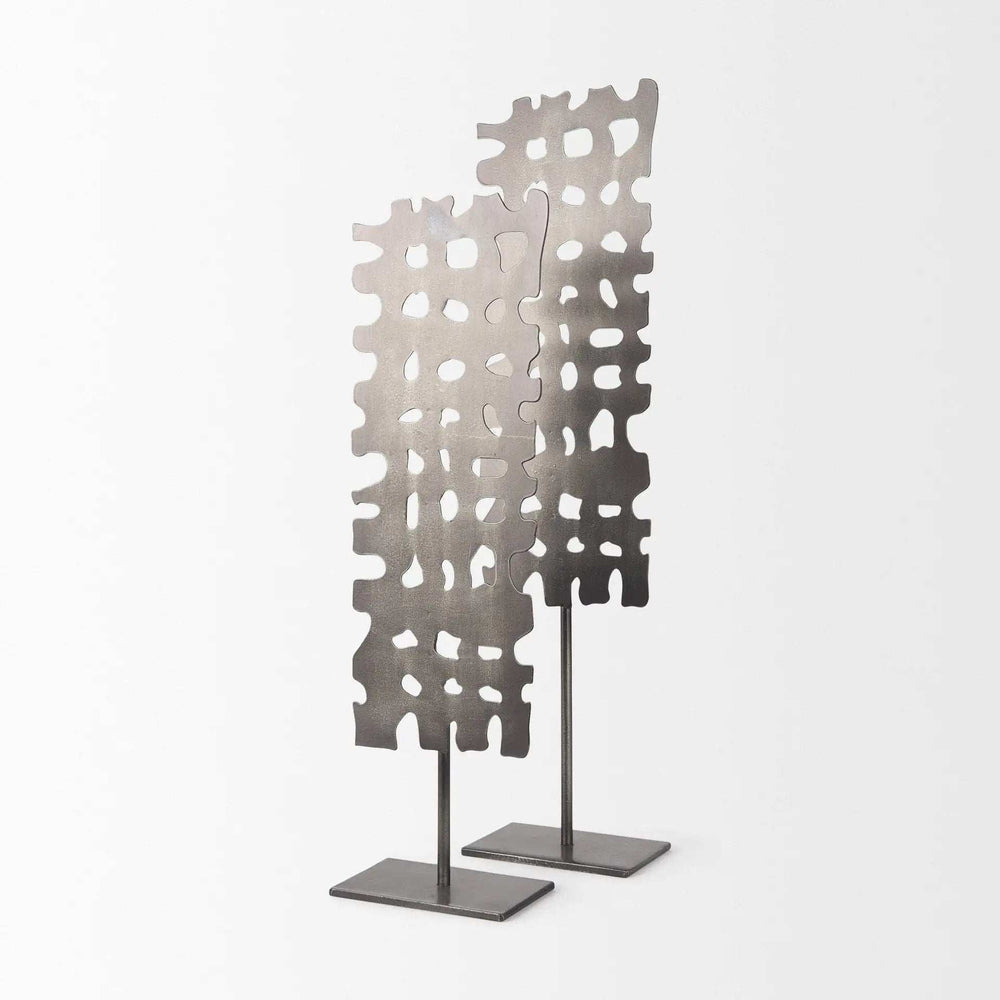 Gray Metal Decor Piece - Homeroots - Flyclothing LLC