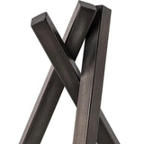 12" Gunmetal Gray Metal Abstract Geometric Tabletop Sculpture - Homeroots