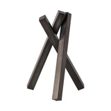 12" Gunmetal Gray Metal Abstract Geometric Tabletop Sculpture - Homeroots