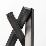 12" Gunmetal Gray Metal Abstract Geometric Tabletop Sculpture - Homeroots