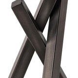 12" Gunmetal Gray Metal Abstract Geometric Tabletop Sculpture - Homeroots