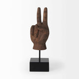 Dark Brown Wooden Peace Sign Decor Piece - Homeroots - Flyclothing LLC