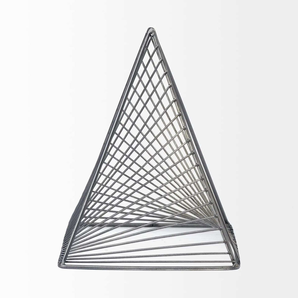 Contemporary Gray Metal Triangular Decor Piece - Homeroots - Flyclothing LLC