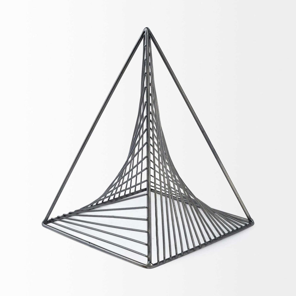 Contemporary Gray Metal Triangular Decor Piece - Homeroots - Flyclothing LLC