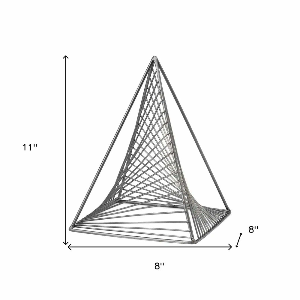Contemporary Gray Metal Triangular Decor Piece - Homeroots - Flyclothing LLC