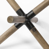 6" Brown Wood and Metal Modern Abstract Tabletop Sculpture - Homeroots