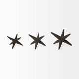 Set of Three Black Cast Iron Star Tabletop Sculptures - Homeroots - Flyclothing LLC