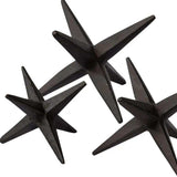 Set of Three Black Cast Iron Star Tabletop Sculptures - Homeroots - Flyclothing LLC