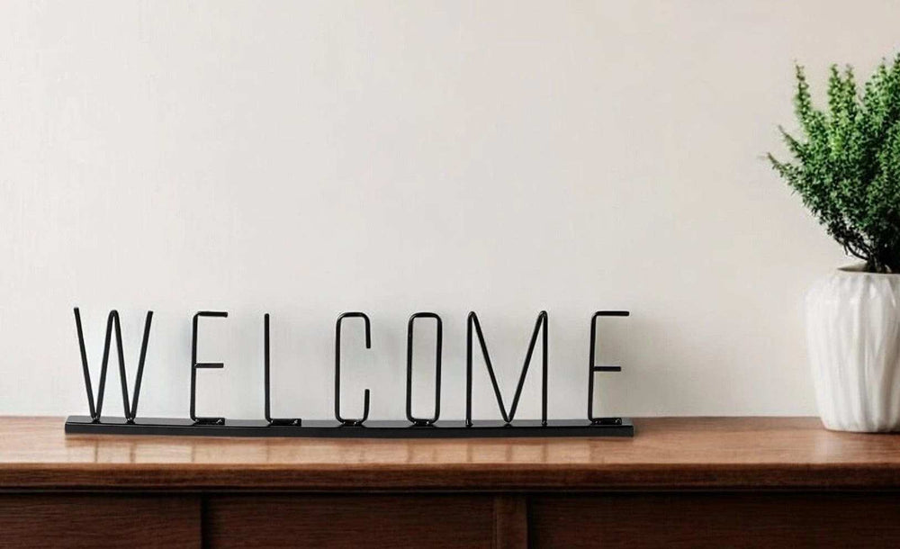 Black Metal Welcome Sign - Homeroots - Flyclothing LLC