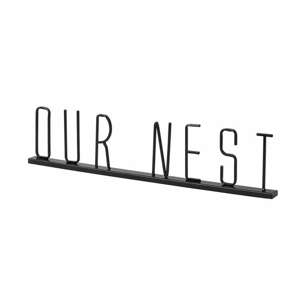 24" Black Metal Our Nest Tabletop Sculpture - Homeroots