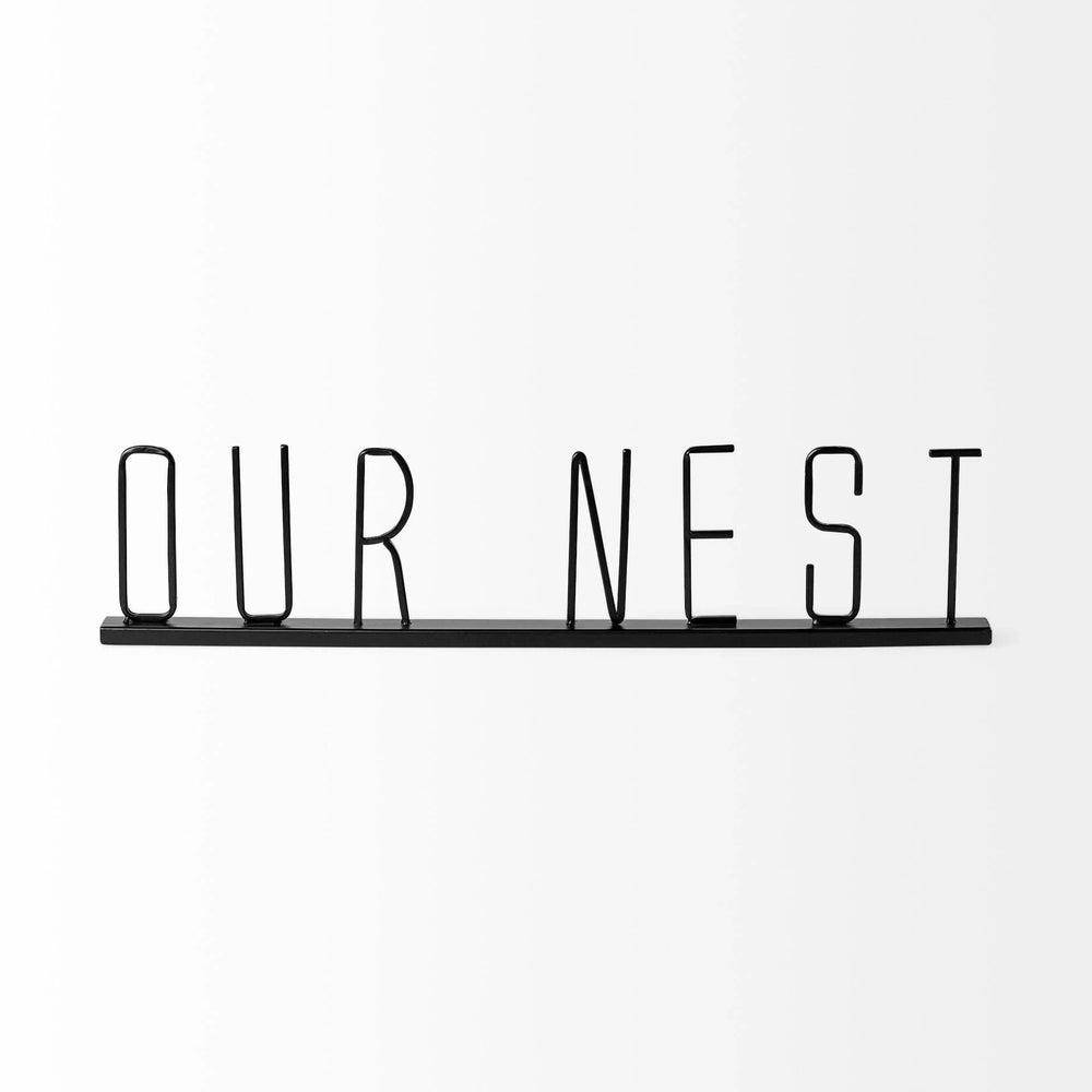24" Black Metal Our Nest Tabletop Sculpture - Homeroots