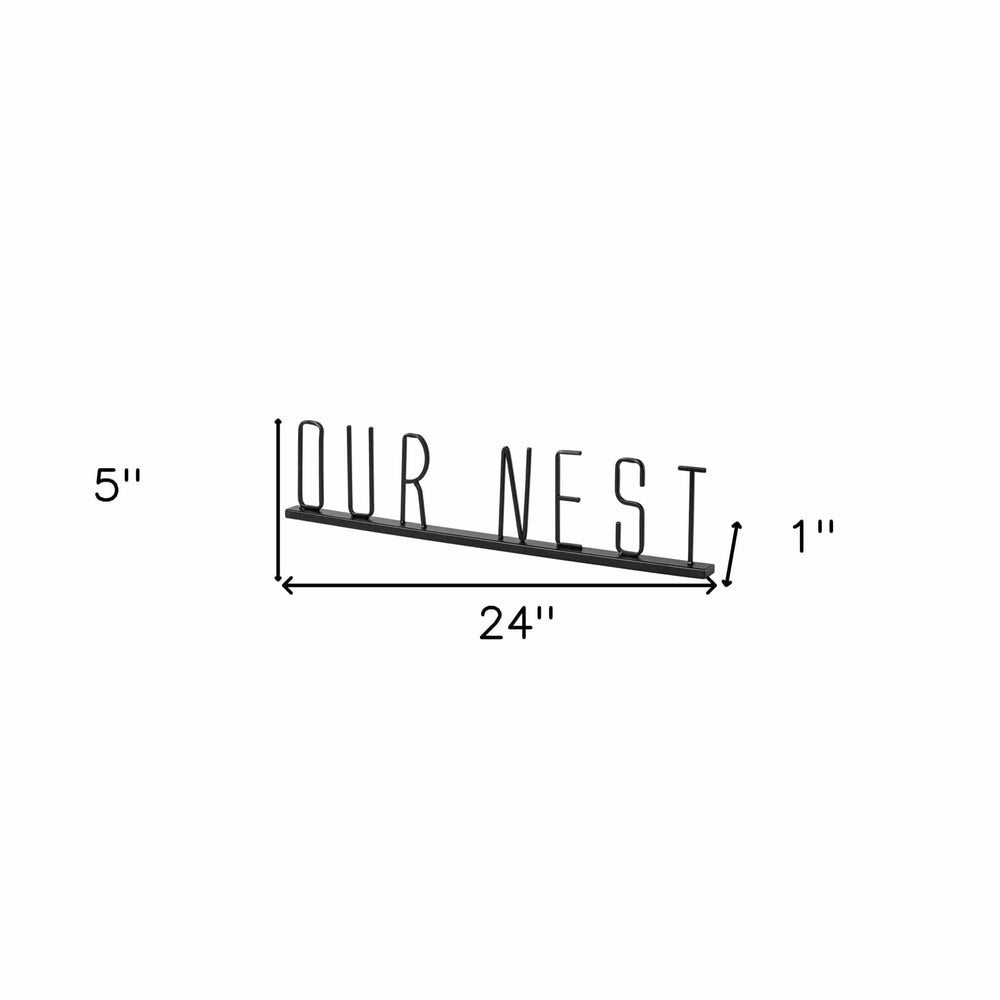 24" Black Metal Our Nest Tabletop Sculpture - Homeroots