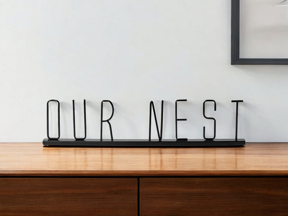 24" Black Metal Our Nest Tabletop Sculpture - Homeroots