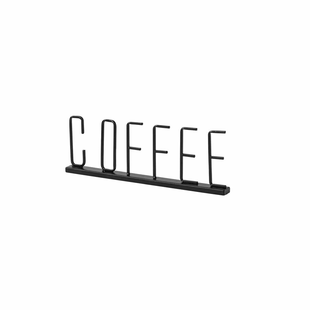 5" Black Metal Coffee Tabletop Sign - Homeroots