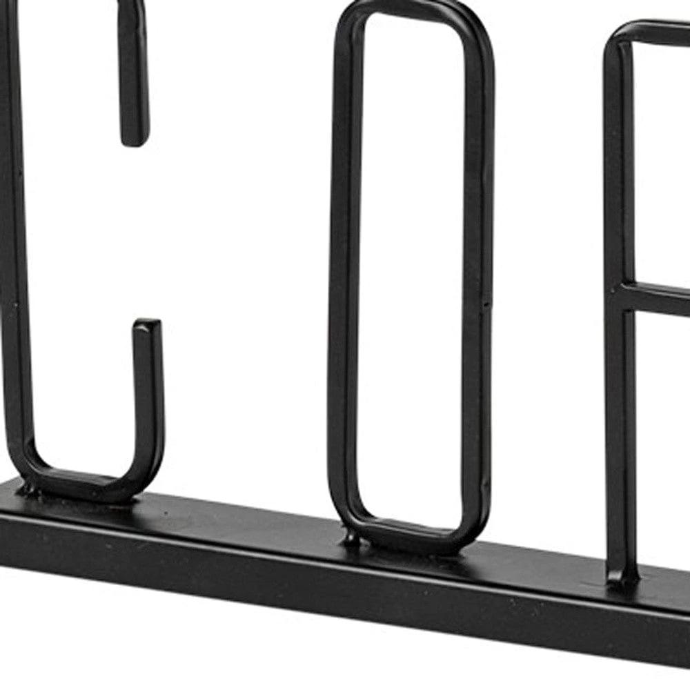 5" Black Metal Coffee Tabletop Sign - Homeroots