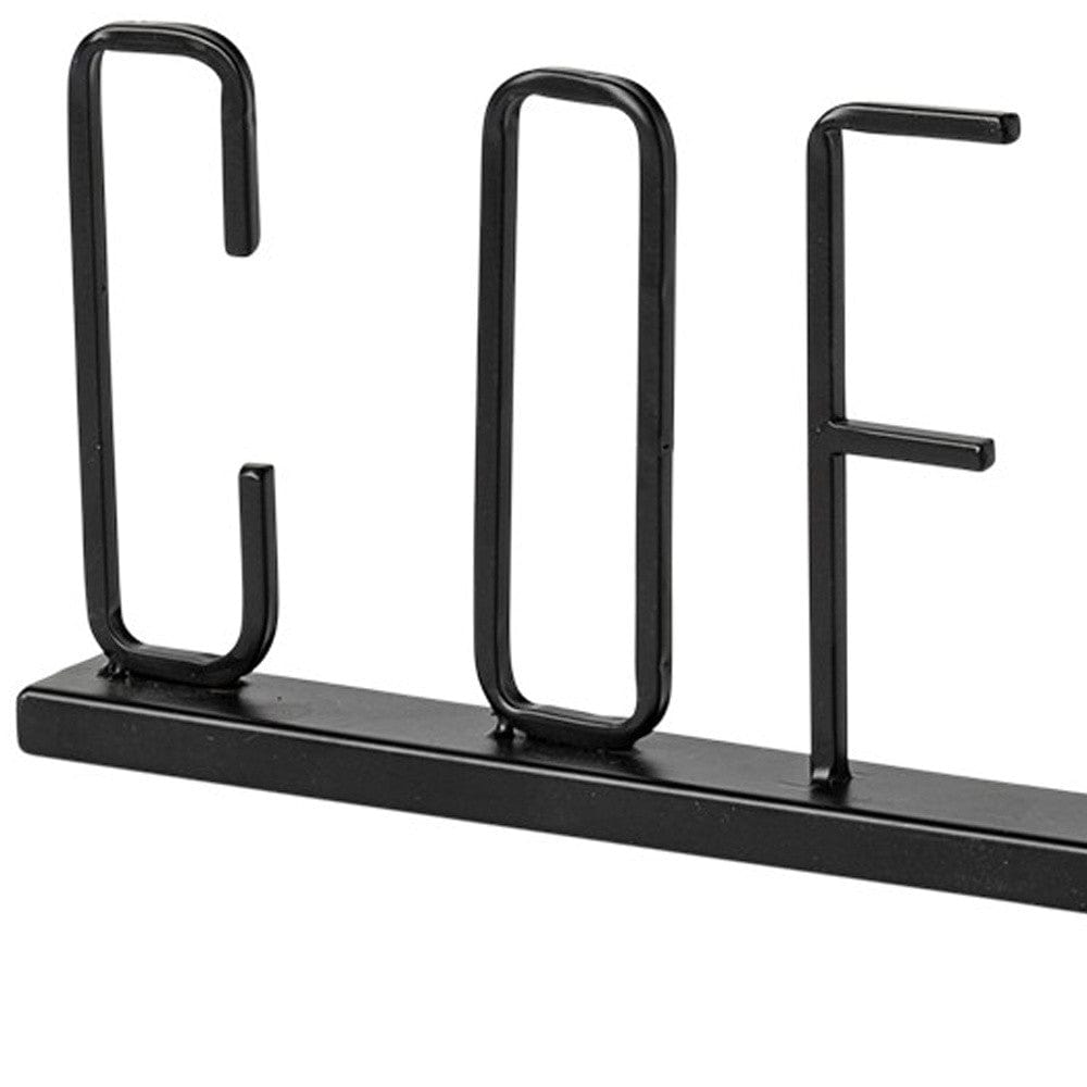 5" Black Metal Coffee Tabletop Sign - Homeroots