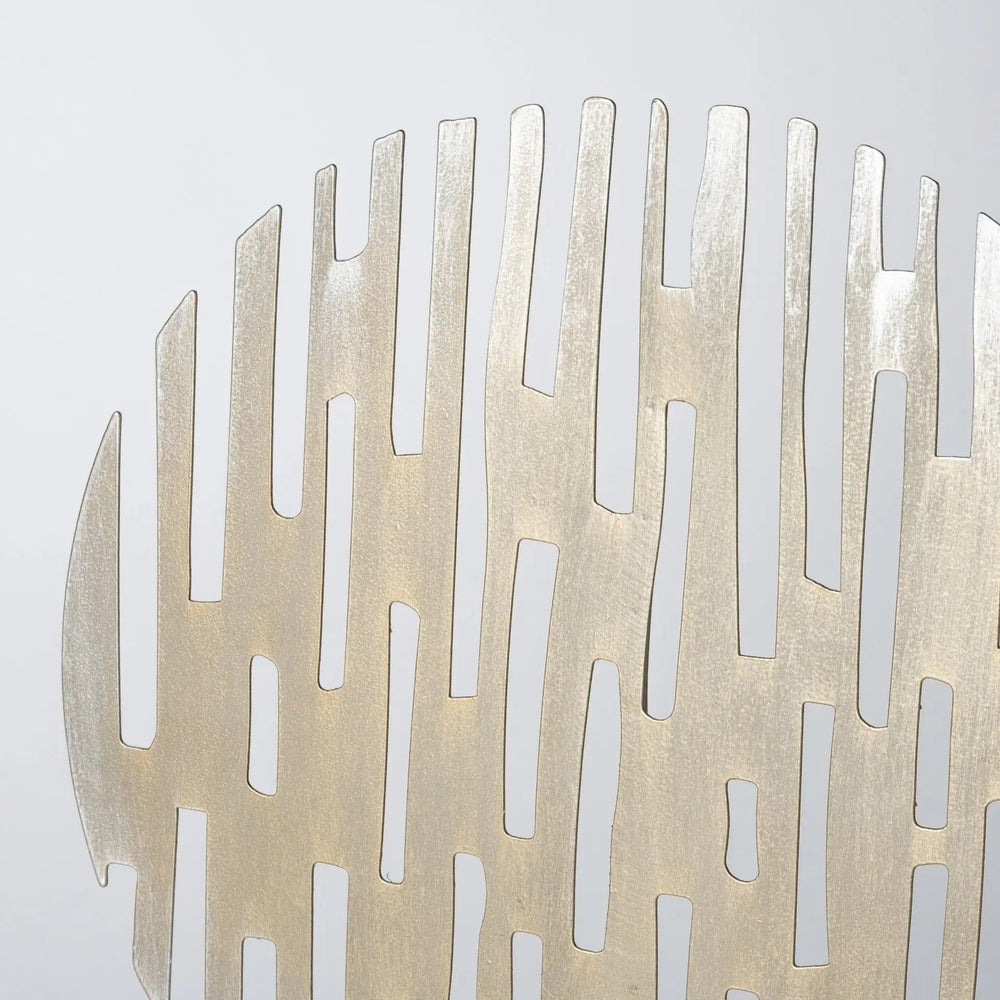 17" Contemporary Rustic Gold Flat Round Sculpture - Homeroots