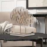 17" Contemporary Rustic Gold Flat Round Sculpture - Homeroots