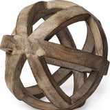 Brown Wooden Hollow Orb Sculpture - Homeroots - Flyclothing LLC