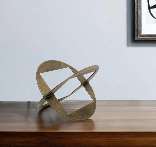 Gold Metal Geometric Decor Piece - Homeroots - Flyclothing LLC