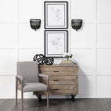 9" Black Wooden Bead And Metal Orb Sculpture - Homeroots - Flyclothing LLC