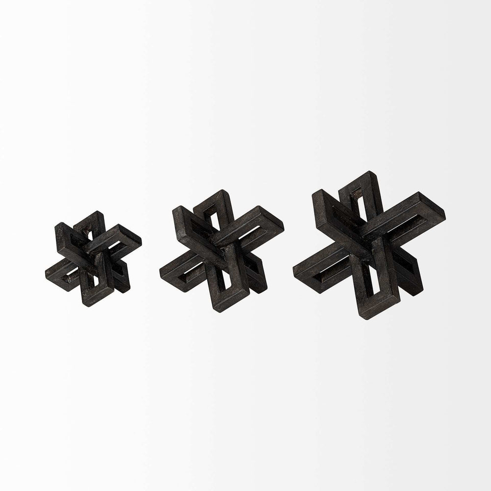 Set Of Three Black Metal Decorative Jacks - Homeroots - Flyclothing LLC