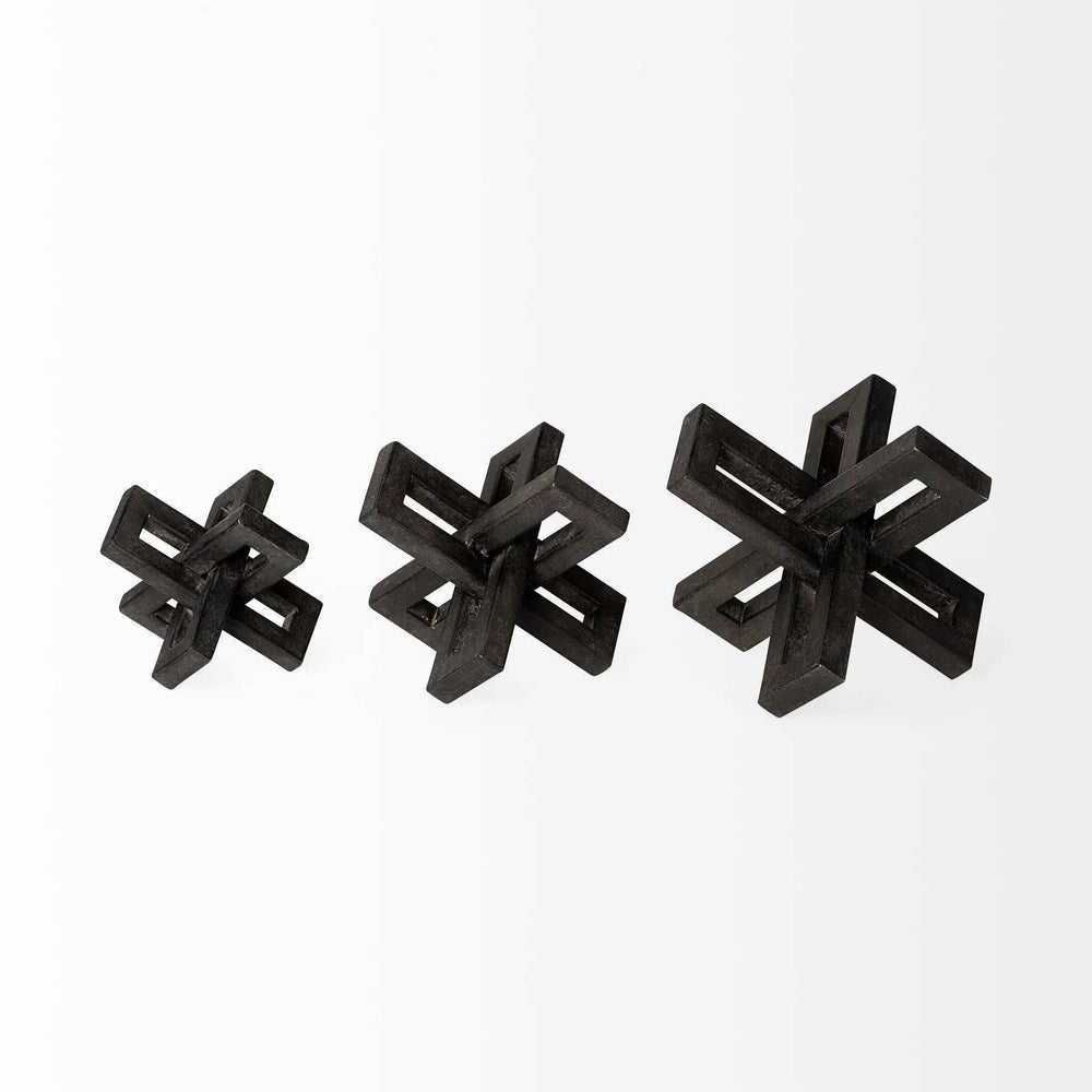 Set Of Three Black Metal Decorative Jacks - Homeroots - Flyclothing LLC
