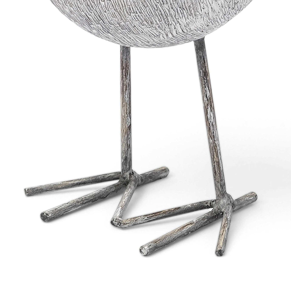 Off White Resin Bent Bird Sculpture - Homeroots - Flyclothing LLC