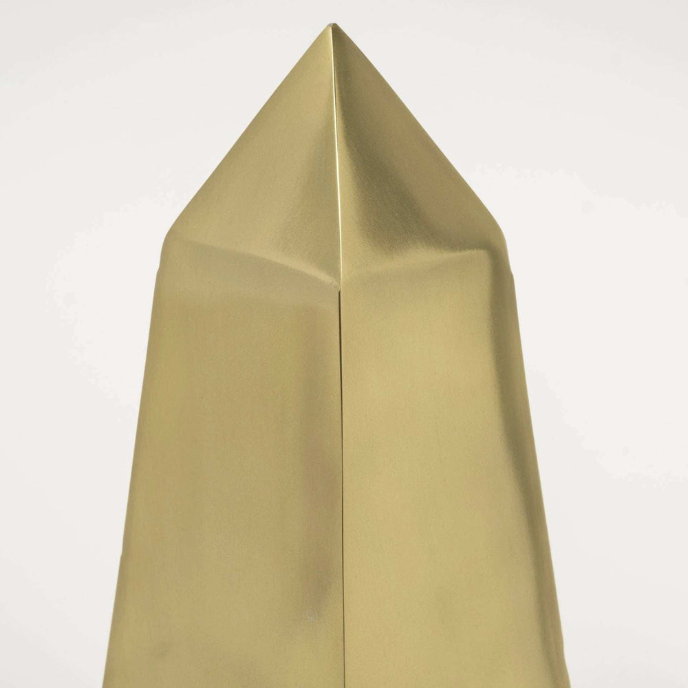 Set Of Two Gold Metal Elongated Pyramid Decor Pieces - Homeroots - Flyclothing LLC