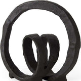 Black Metal Ribbon Loop Sculpture - Homeroots - Flyclothing LLC