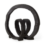 Black Metal Ribbon Loop Sculpture - Homeroots - Flyclothing LLC