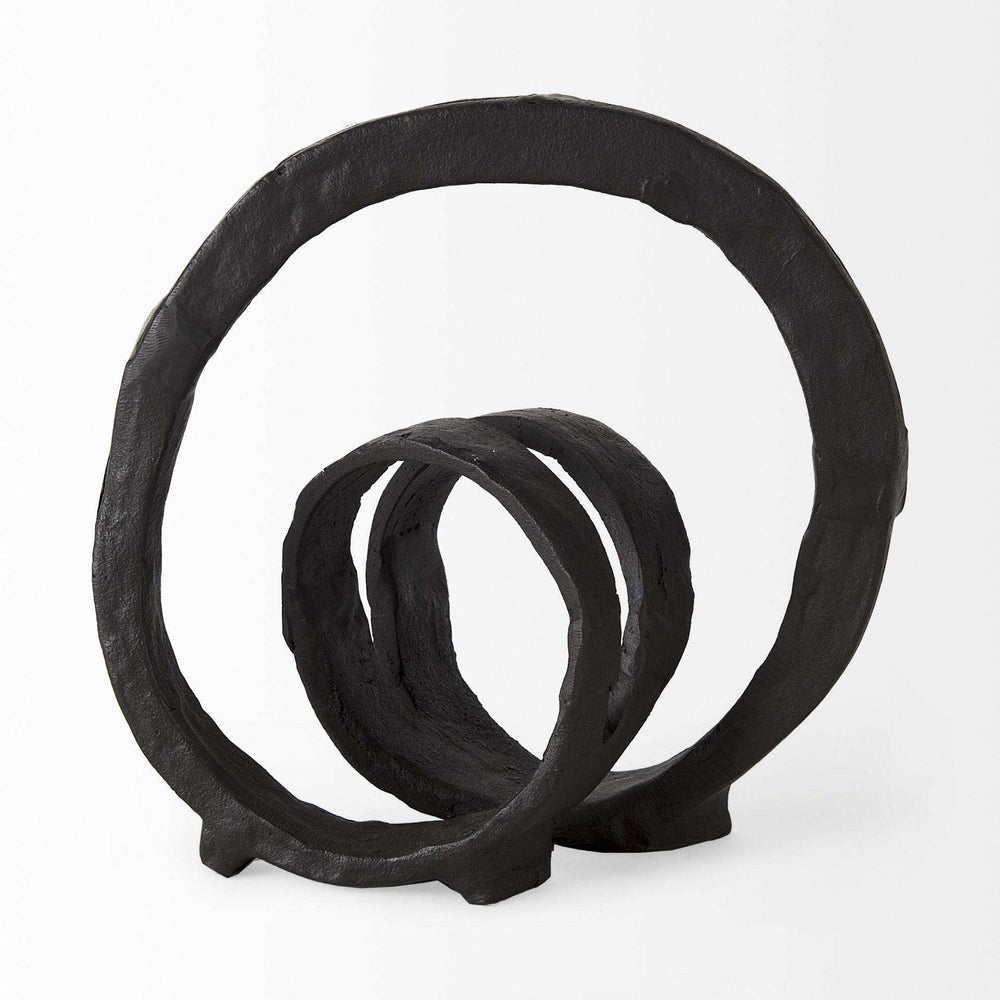 Black Metal Ribbon Loop Sculpture - Homeroots - Flyclothing LLC