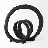 Black Metal Ribbon Loop Sculpture - Homeroots - Flyclothing LLC