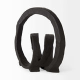 Black Metal Ribbon Loop Sculpture - Homeroots - Flyclothing LLC